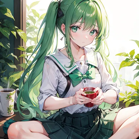 Green tea schoolgirl，It looks innocent and pathetic，Endearing，Arouse the protective desire of others