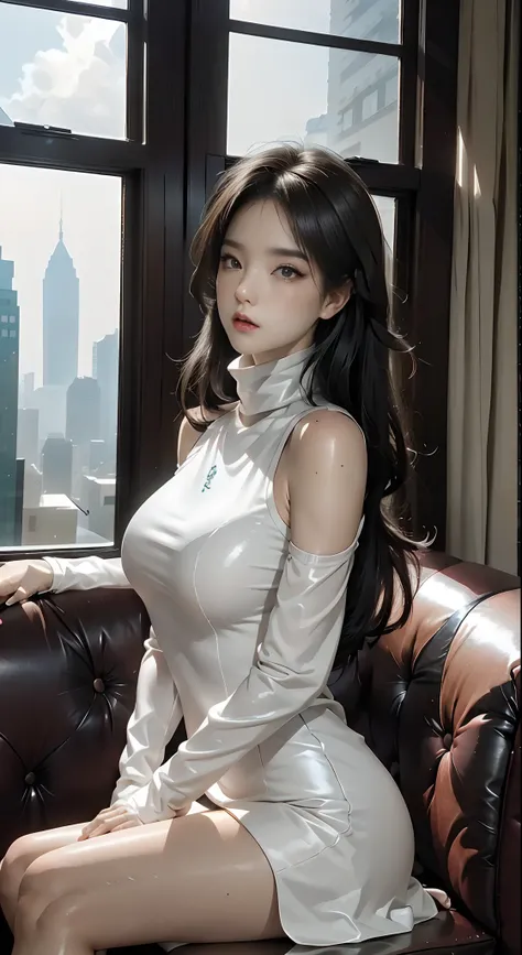 primitive， tmasterpiece， ultra fine photos，， best qualtiy， 超高分辨率， realisticlying， rays of sunshine， full-body portraits， stunningly beautiful， ， dynamicposes， delicated face， Vibrant eyes， （the sideview） ， She wears a futuristic Batman costume，white strait...