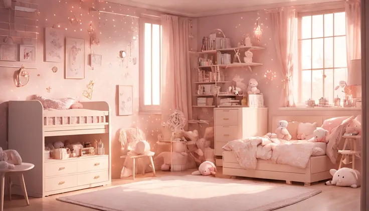 interesting，Formal corner，scandinavian style，childs room，decor wall，woven，Wooden，plushies，Peculiar decoration，intriguing patterns，Soft color grading，Bright décor，IKEA，downy，warmly lit，shenzhen，in the afternoon，cheerfulness，boyish sense，modern day，4K