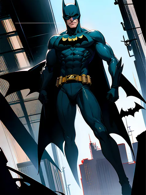 Batman parado frente a una ventana con un horizonte de la ciudad en el fondo, En Batman Comic Book, Retrato de Batman, Retrato de Batman, inspirado por Jim Lee, in batman comics, Jason Fabok, ordenanza, Batman ciberpunk, Batman con armas, Anigirl Batman, J...