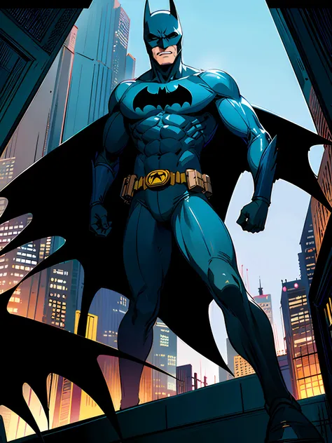 Batman parado frente a una ventana con un horizonte de la ciudad en el fondo, En Batman Comic Book, Retrato de Batman, Retrato de Batman, inspirado por Jim Lee, in batman comics, Jason Fabok, ordenanza, Batman ciberpunk, Batman con armas, Anigirl Batman, J...