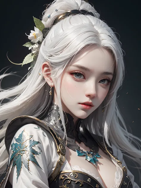 a close up of a woman with white hair and a white mask, beautiful character painting, guweiz, artwork in the style of guweiz, white haired deity, by Yang J, epic exquisite character art, stunning character art, by Fan Qi, by Wuzhun Shifan, guweiz on pixiv ...