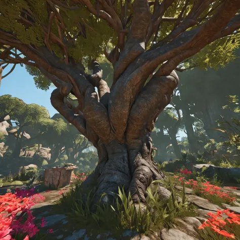 Vegetação estilo The Witcher 3: Crie uma variedade de plantas, trees and shrubs that are reminiscent of the style of vegetation found in the game The Witcher 3. Isso pode incluir plantas exuberantes, colorful flowers and tall, majestic trees, todas com det...