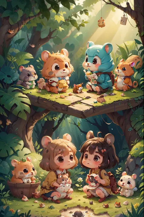 The friendship between the little rabbits and the little hamsters is even deeper。They explore together，Digging caves，hide-and-seek，Had a great time。They also share delicious food together，Talking about their dreams and plans。