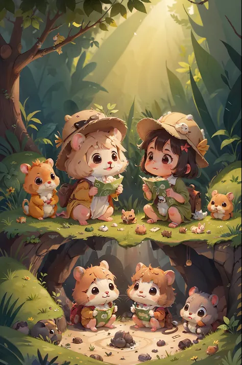 The friendship between the little rabbits and the little hamsters is even deeper。They explore together，Digging caves，hide-and-seek，Had a great time。They also share delicious food together，Talking about their dreams and plans。