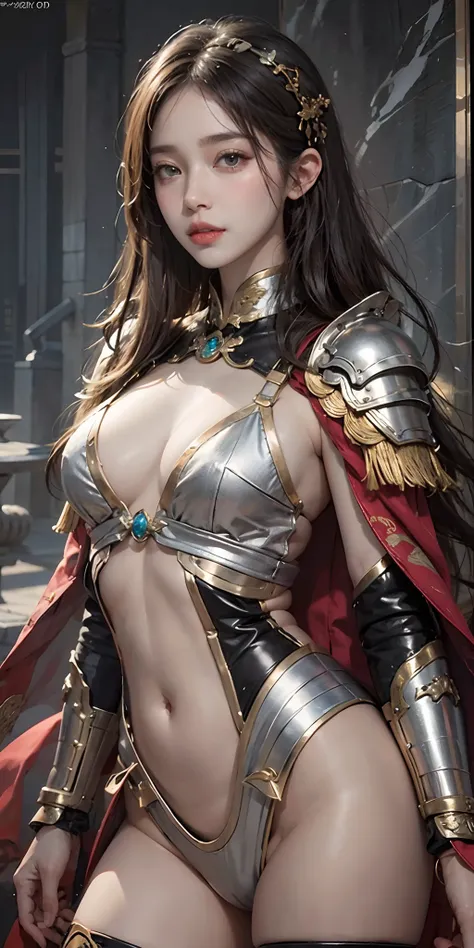 photorealistic, high resolution, soft light,1women, solo, hips up, shining skin, (detailed face), chinese armor