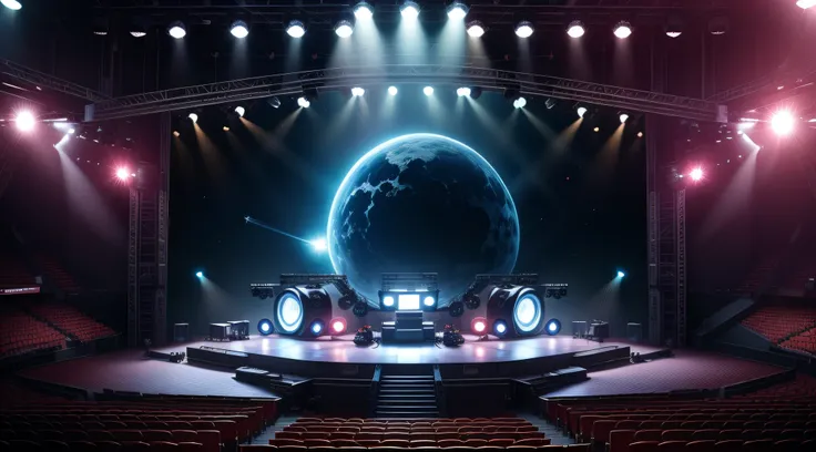 Audio，truss，Spotlights，grandstand，peeping at the viewer，advertising billboard，bright stage，Portals, A space station, octane