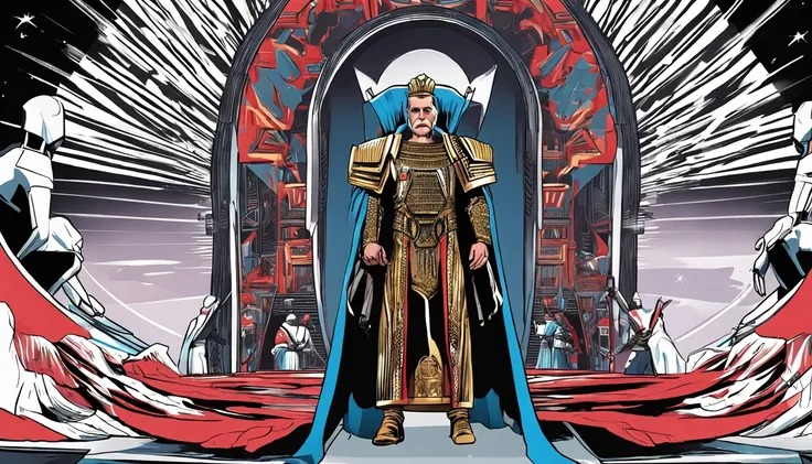 And there he is, the supreme leader of the Xylons, Emperor Zaxos himself! He is the one who led the rebellion.  

He is the one who has imposed his cruel and oppressive regime on every planet he has conquered.  

He is the one who has vowed to wipe out any...