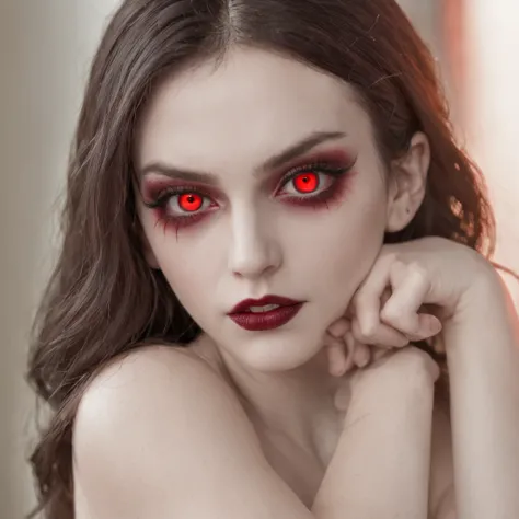 (("vampire":1.3), (pale skin:1.1), (red eyes, vampire eyes:1.2), glowing red eyes, (no lipstick:0.9), (naked:0.8), (nsfw:0.7))