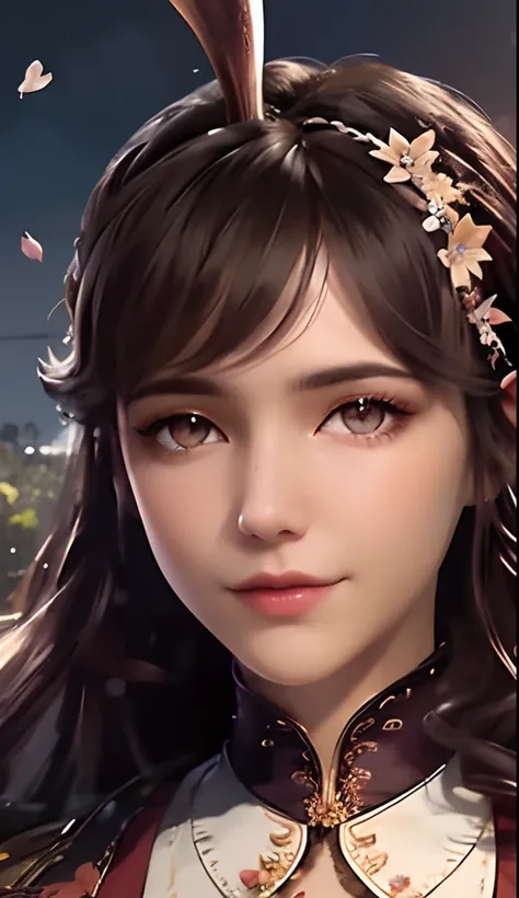 Detailed woman face looking at camera, dark- brown eyes,  masterpiece, best quality,
1girl, (colorful),(finely detailed beautiful eyes and detailed face),cinematic lighting,bust shot,extremely detailed CG unity 8k wallpaper, brown hair,solo,smile,intricate...