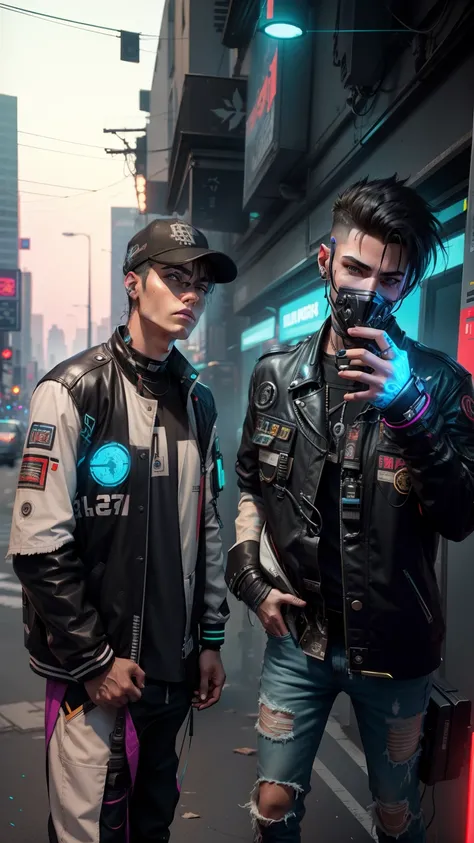 Realistic handsome cyberpunk boy for 8k