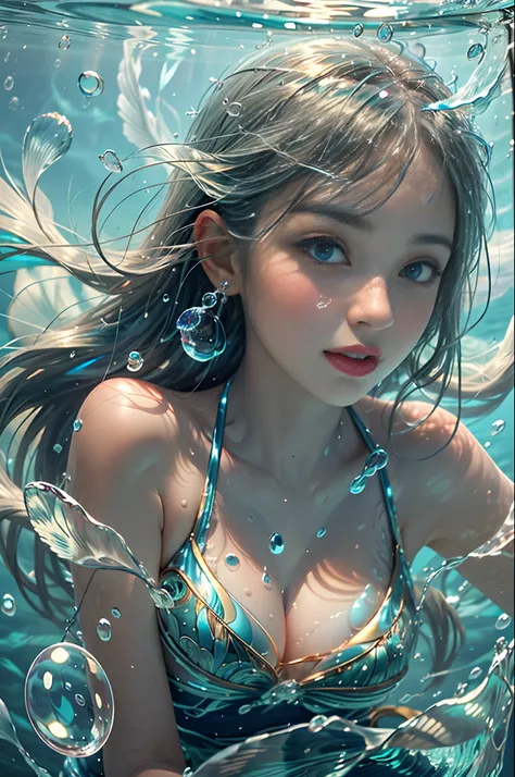 (Clear focus、high-definition picture、realphoto、natural soft light、Real Art)、One girl、((Best Beautiful Girl、Refreshing look、Elaborate face、eyes large、二重まぶた、Pleasant look、waterface))、vague、white clouds、Sunset、blue open sky、Micro Bikini Swimsuit、Tangier、water...