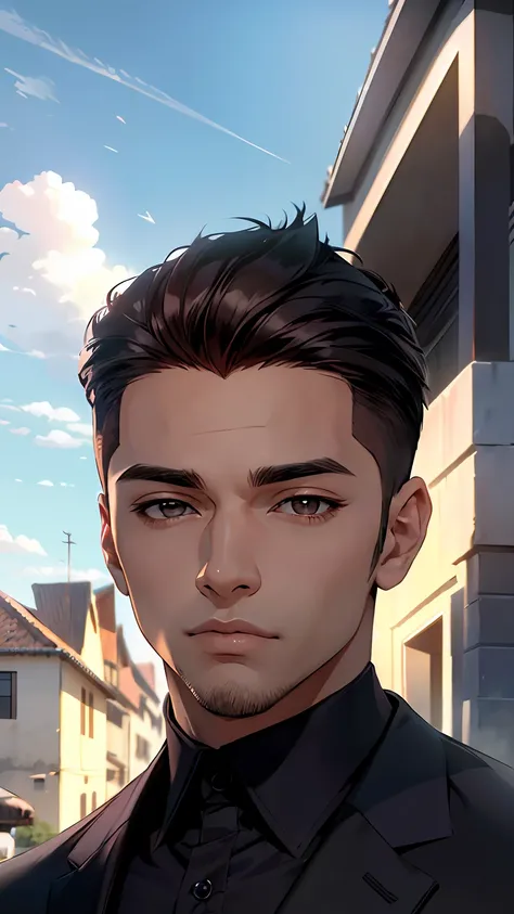 (absurdos, Altas, ultra detalhado, HDR), master part, best quality, um menino, sozinho, Handsome, short hair, cabelos brancos, olhos finamente azuis e rosto detalhado, roupas casuais, sombra real