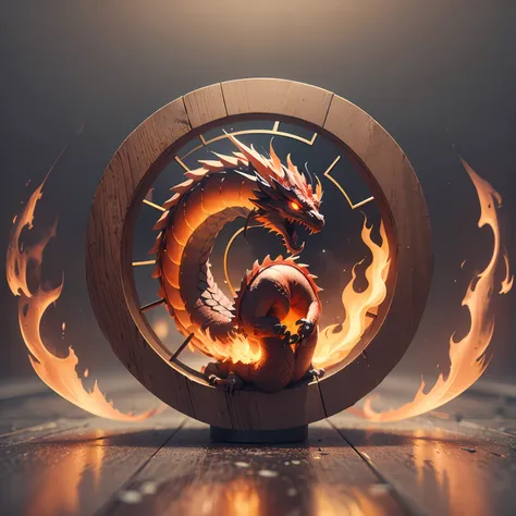 Create an avatar with the main word round, with a cool fire dragon, with the number 2921 in translucent red below, with the word TLow in gold below near the circle, mythology, magic, and fire around. 8k , realistic , 3D --auto --s2