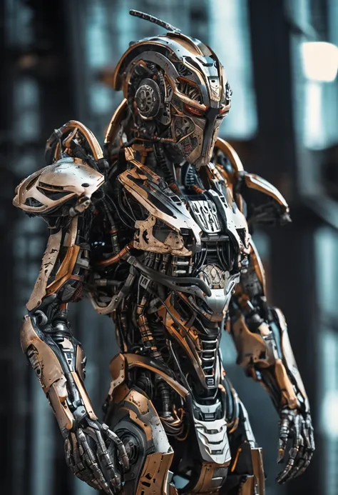 a crisp sharp full body iposing-impending-threatening stance action pose photo of an epic ultimate grand futuristic Centurian Thorgorian-Predator hybrid Imperial Warlord-warrior made of futuristic materials & alloys & sci-fi mechanical cyborg-human-android...