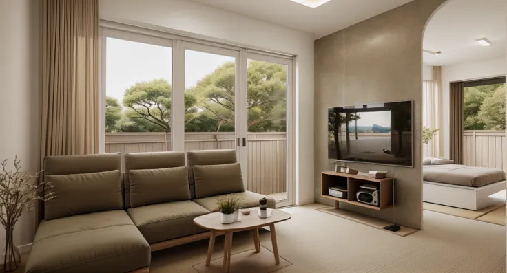 (japan livingroom:1.2), (actual photo:1.2), daylight, unreal engineer 8k, full hd 8k, cinema lighting, lighting warm light, pain...