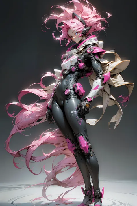 （tmasterpiece：1.3），（best qualtiy：1.3），3D，8K，.1boy，独奏，Pink hair，Pink eyes，shelmet，full body,bodysuit，Spacesuit，tightsuit，mitts，standing on your feet，Q version,bottomheavy,hyper thighs,gigantic ass