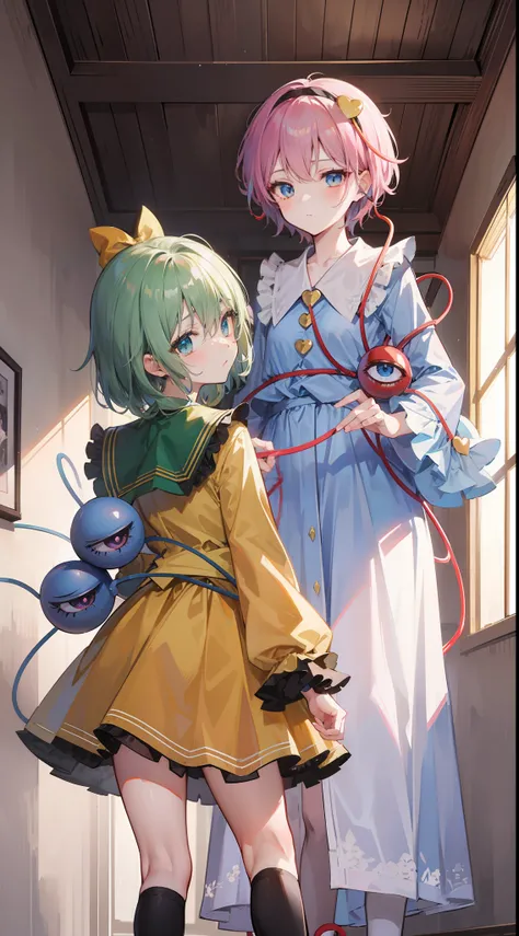 2girls,Komeiji Satori,Komeiji Koishi,