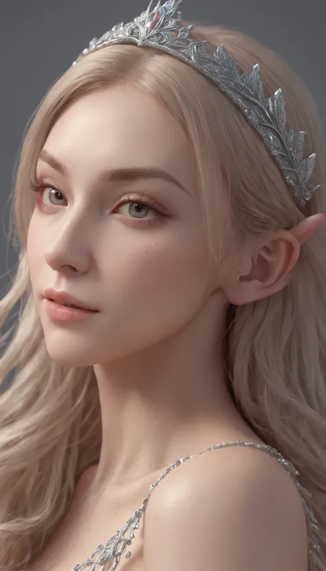 (Professional 3D Rendering:1.3) , (Realistic:1.3) fullbody image,photo of the most beautiful artwork in the world，Beautiful Nordic fairy princess, (((The upper part of the ear is long and pointed)))、Full body 8K unity rendering, action SHOT, skin pore, Ver...