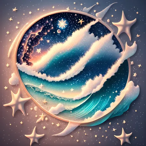 star,starlight,(sea:1.1),ocean,(wave:1.1),(sky:0.8),(cloud:0.8),1girl,(stars floating on the sea surface:1.2),best quality,masterpiece,illustration,an extremely delicate and beautiful,extremely detailed,unity,8k wallpaper,Amazing,finely detail,masterpiece,...