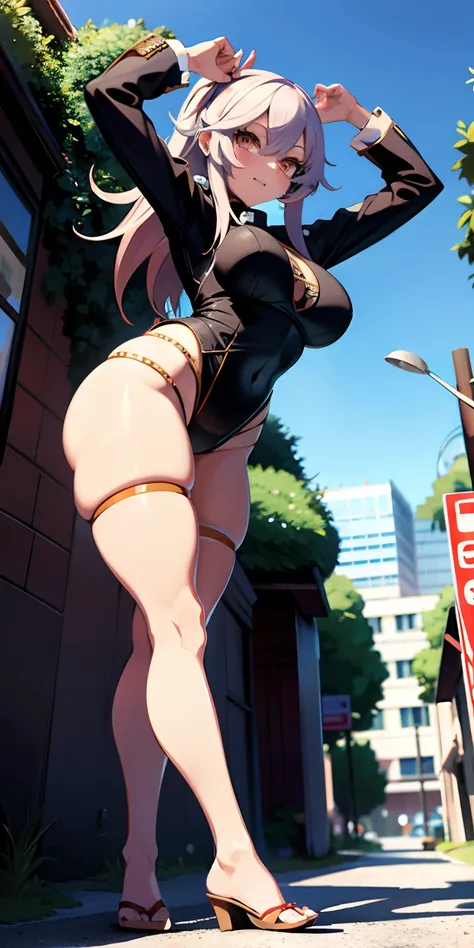 highly detailed giantess shot ，delicated，High quality，Anime style，Body size gap，