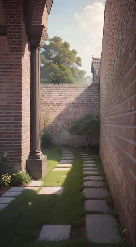 (architectural detail, 4K, high resolution, photo-realistic:1.3), a close-up shot of a brick wall, (intricate textures and variations in color:1.2), showcasing the craftsmanship of the masonry, (soft natural light casting subtle shadows that enhance depth:...