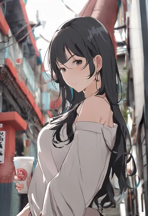 Adult Japan women，Raised sexy，Full body like，Long straight black hair draped over his shoulders，Married Woman，realistic sense，hentail realism，Realistic style，HighestQuali，8K quality，k hd，pores visible，perfect bodies，Loose coat，Oversized breasts，Oversized b...