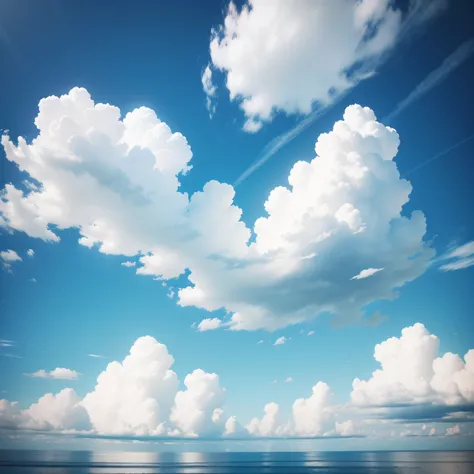 wide open sky with white clouds gently floating