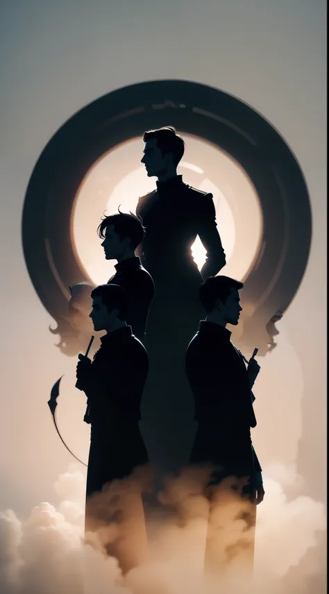 silhouette of a group of men