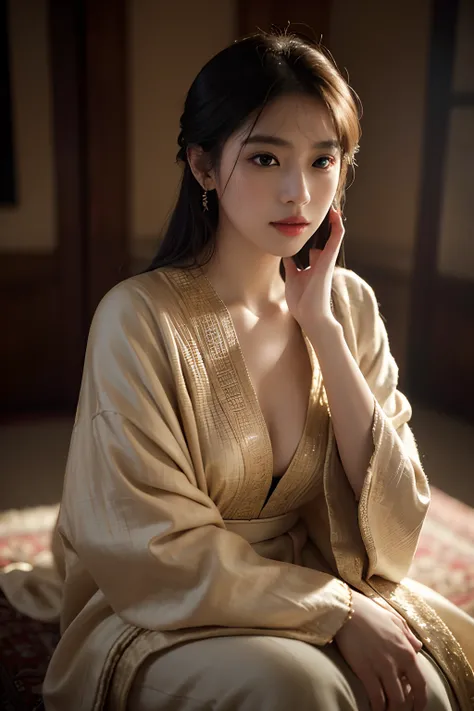 Wear ancient and beautiful clothes，Beautiful background,A high resolution， the detail， RAW photogr， Sharp Re， Nikon D850 Film Stock Photo by Jefferies Lee 4 Kodak Portra 400 Camera F1.6 shots, Rich colors, ultra-realistic vivid textures, Dramatic lighting,...