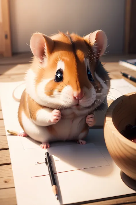 Draw me a picture of a hamster