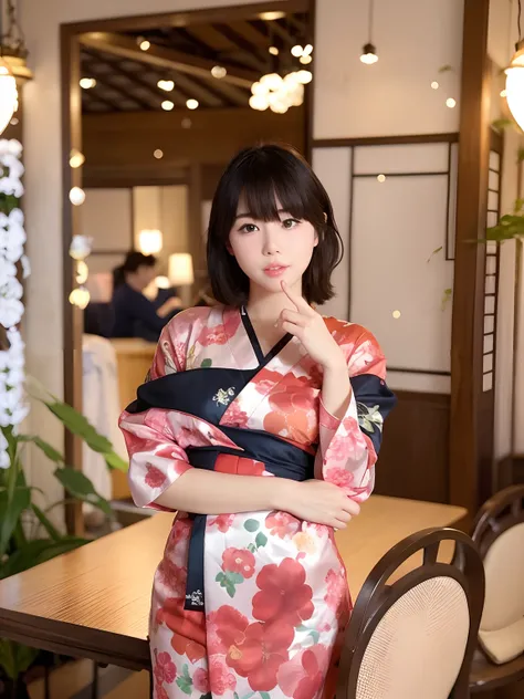 a pretty japanese girl wearing a kimono