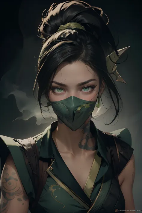 rostros perfecto, rostro definido, rostro akali, ojos verdes