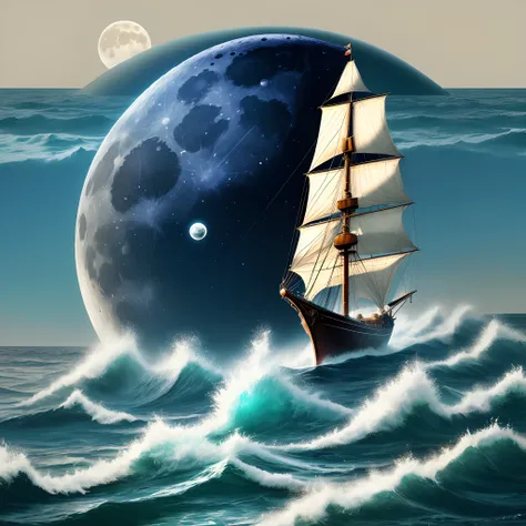 The moon is born on the sea