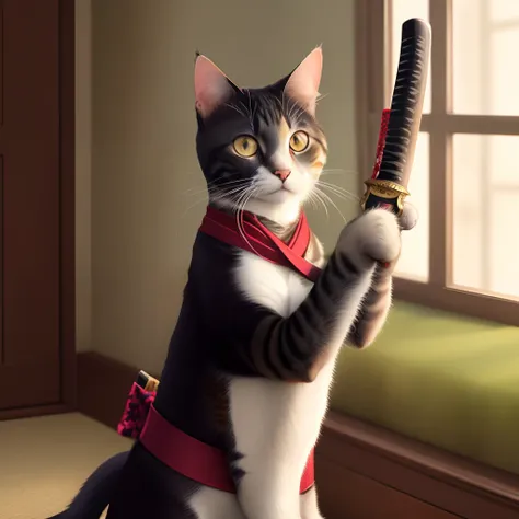 Cat with katana