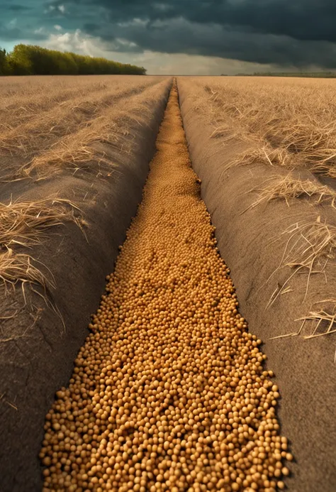 Soybeans spilled