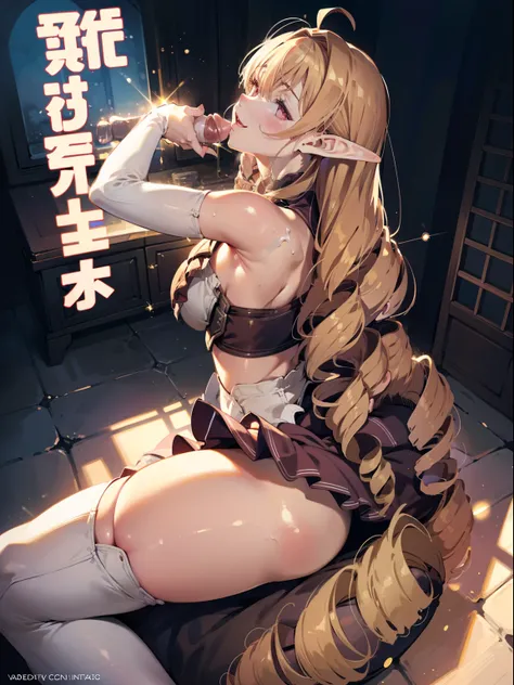 masterpiece, best quality, ultra-detailed, illustration, kawaii, detailed light, happy, smile, ahegao, blush, Highlights hair, hair, beautiful detailed body, detailed sparkling eyes, 1girl, looking back, showing skin, buttocks, bare thighs, perfect limbs, ...