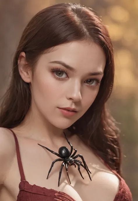 Spider girl without clothes , full HD , ultra quality , very detail , hot body , sexy , ray chasing , small breast