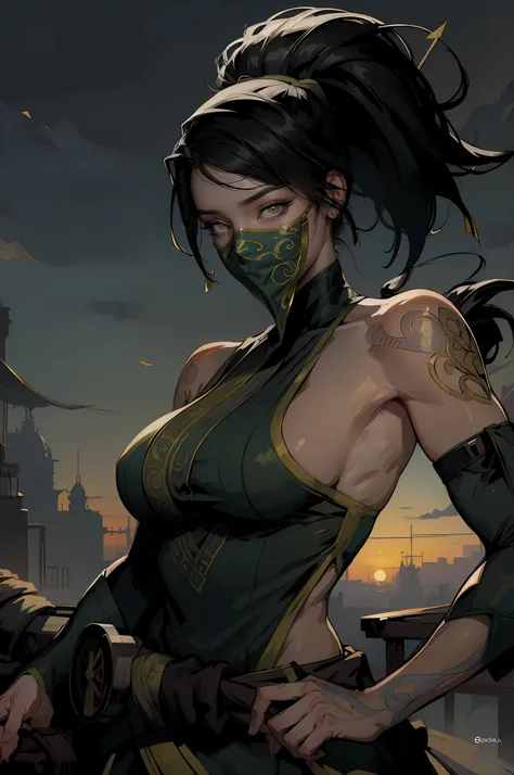 rostros perfecto, rostro definido, rostro akali, ojos verdes