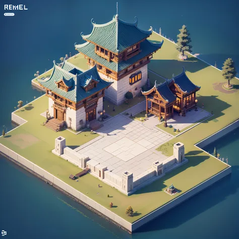 pixel game scenes，isometric architecture，china sub-palaces，oc renderer，super-fine，detailed portrayal，accurate，8k，