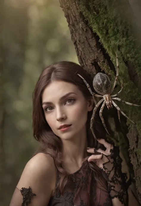 Spider-like woman in a deep forest