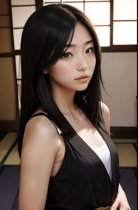 (Mikayla Demaiter), Top image quality, japanese- American, woman, shoulder length hair, black hair