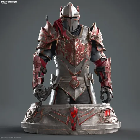 1 Isometric bust of a rouge knight, game art, white background, 1 bust, Realistic upper body, Detailed