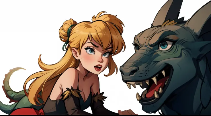 And she and the dragon became great friends. The dragon has a silly face