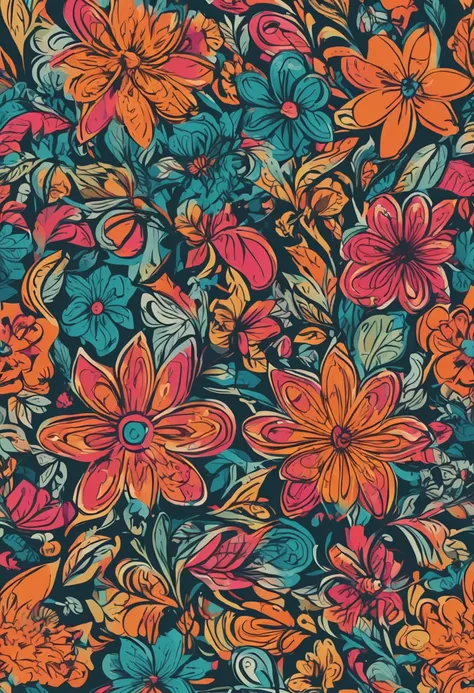 colorful floral pattern, seamless