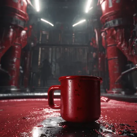 Someone Holding Red Liquid Cup In Front Of Hell, In Hells Gate Stairs, Ultra Realistic 8k Octane Photo, 8k Unreal Engine Rendered, Unreal Engine 5, Rain Unreal Engine 5, Cryengine render 8 k, dark bleeding acid, built in Unreal Engine 5.