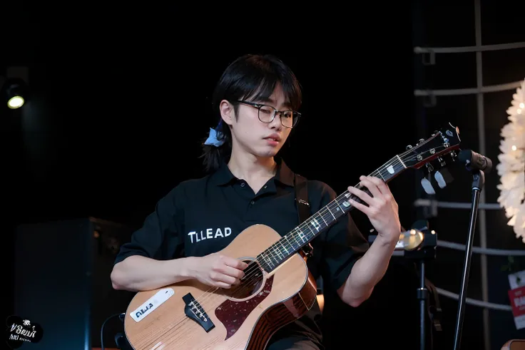 there is a man that is playing a guitar on stage, playing guitar onstage, taejune kim, guitar solo, guitarist, jaeyeon nam, live performance, seseon yoon, shot with canon eoa 6 d mark ii, yanjun chengt, performing on stage, daisuke tsutsumi, tomohiro shimo...