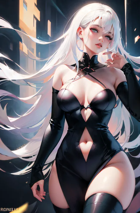 anime girl with white hair and black clothes posing naked, extremely detailed artgerm, detailed digital anime art, artgerm on artstation pixiv, guweiz on pixiv artstation, guweiz on artstation pixiv, fanart best artstation, :: rossdraws, trending on artsta...