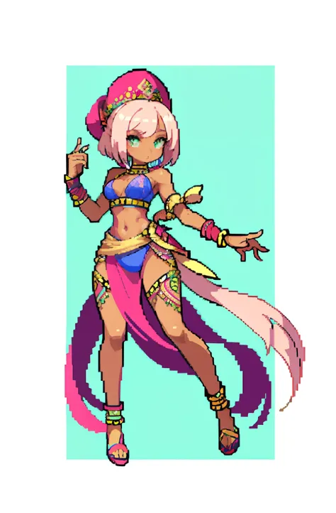 masterpiece, top quality, best quality), pixel,pixel art, 1 african girl, nicki minaj, fullbody