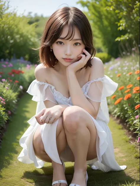 ((of the highest quality, 8K, masutepiece: 1.3, Raw photo)), Sharp Focus: 1.2, (1 AESPA Girl :1.1), Solo, (Realistic, Photorealistic: 1.37), (Face Focus: 1.1), Cute face, hyperdetailed face, short messy hair, Small Smile, small breast, slender, (Off-the-sh...